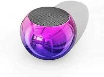 TWS Wireless Portable Small Bluetooth Speakers with Big Sound Stereo Pairing, Metal Enclosure, IP65 Splashproof, Minimalism Design, Nylon Lanyard for Echo Dot/Smartphone (Round)