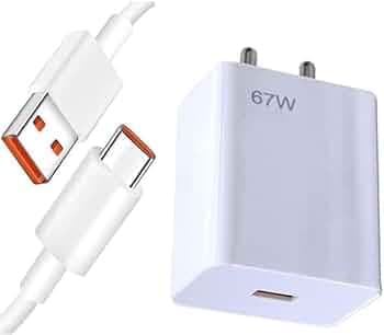 67W Charger for Xiaomi Redmi K50 Gaming Original QC Adapter Type C 3.0A High Speed Fast Turbo Charge QC 3.0 Smart SinglePort with 1m Type-C Charging & Sync Cable (White, 67W,FP-65)