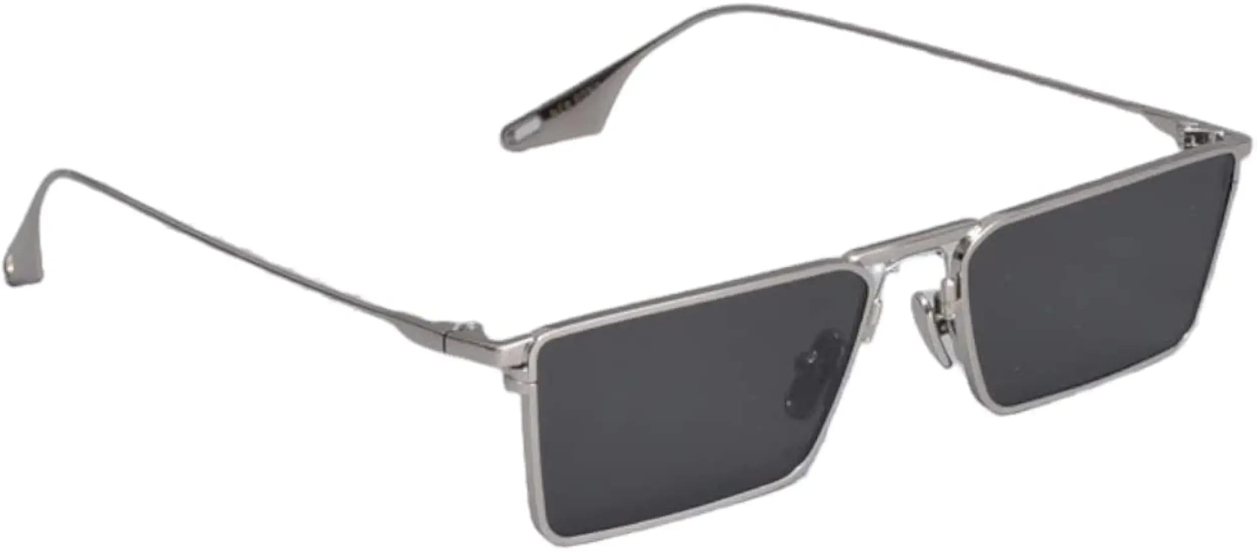 Rectangular Modern Alloy Square Sunglasses for Men Women Stylish Lightweight UV Protected Fancy Goggles with Metal Hinges Feather Light Frame