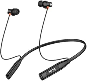 KDM A2 Acoustic Wireless Neckband Bluetooth Earphones V5.4, Up to 48 Hours Music Playtime, 50 Hours Talk Time, Stereo 4D Sound, Dual Pairing, Type-C Fast Charge, Black