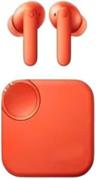 Wireless Bluetooth Earbuds TWS with Charging Case, Touch Control, Deep Bass Sound, Clear HD Calls, Long Battery Life for Sports Travel (Orange)