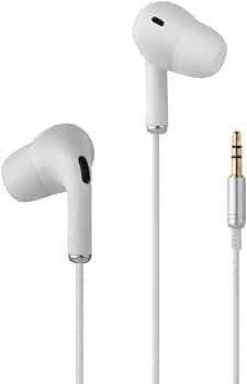 Accessonico Long Wired Headphones Earbuds Cord Earphones for TV PC (10FT 3 Meter) Extra Cable in-Ear for 3.5mm Audio Output Stereo 3 Pole Headset Noise Cancelling Plug in Jack Ear Buds Clear