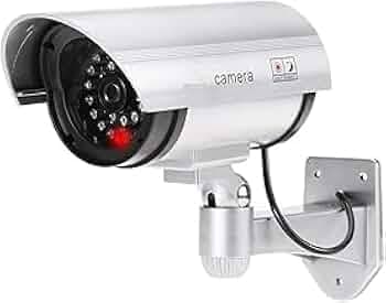 Dummy Fake Bullet Camera with Flashing Red Led Light Dummy CCTV Security Camera for Home & Office (Pack of 1 Pcs)