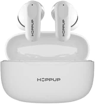 Hoppup AirDoze S51 Earbuds with 50H Playtime, 40MS Low Latency, AI ENC & 5.4v Bluetooth (White,True Wireless)