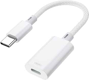 Wefly USB C to Lightning Headphone Audio Adapter for iPh/ne 16 15 Plus Pro Max with Charge Data,Type C Male to Female Light/ning Earphone Converter Dongle for iPad Pro Air Mini Mac/Book