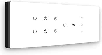 Iotics Smart Wifi Switch Board: 7 x Switch & 1 Fan Module. Touch Control, Remote, App Control. Voice Control with Alexa & Assistant. Smart Touch Switch Board For Home Automation (White), 240 Volts