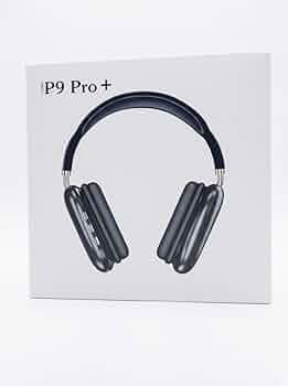 P9 Pro+ Wireless Bluetooth Over Ear Headphones, Black, Hi-Fi Stereo Sound, Deep Bass, 40Hr Battery, Noise Isolating, with Mic