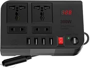 150W Car Inverter: Switchable Power with 4 USB, 2 Type-C Ports, and Dual 220V Outlets for Optimal Car Charging Convenience