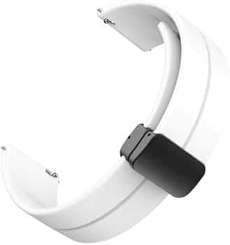 YODI New Edition 22MM Magnetic Buckle Soft Silicone Sport Strap Band for Fossil Gen 5E, 5 Carlyle, 6 44mm / OnePlus Watch 46MM Smart Watch for Men Women (White)