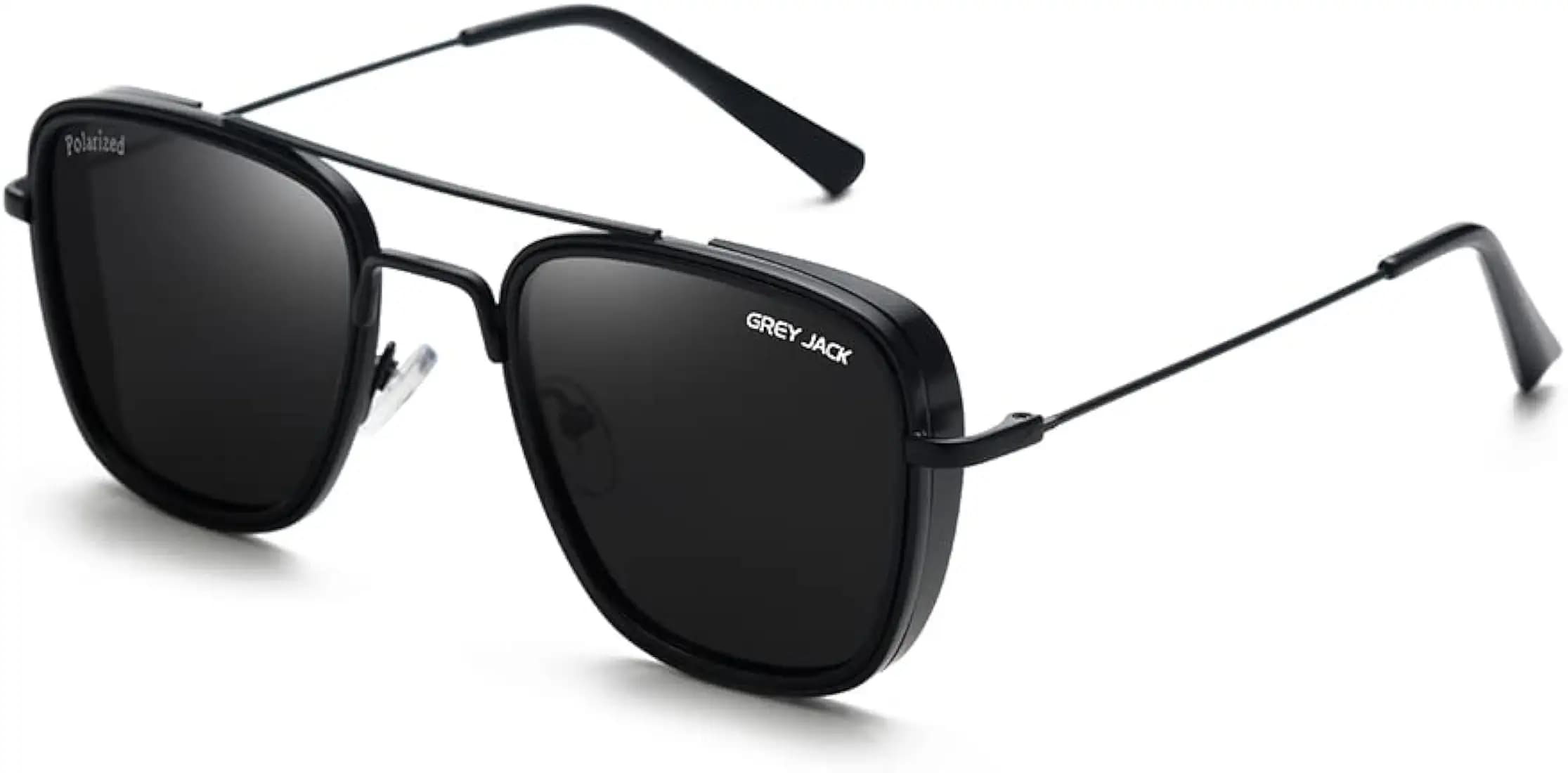 grey jack Retro Classic Polarized Metal Frame Sunglasses for Men Women GJ2001