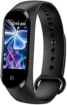 Mabron (1 Year Warranty) Smart Band M4 Fitness Tracker Watch with Heart Rate, Activity Tracker Water Resistant Body Functions Like Steps Counter, Calorie Counter, (Men and Women)