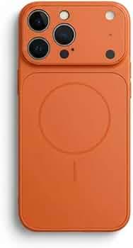 for iPhone 16 Pro Max |Convert to 17 pro /17 Pro Max Style Premium Back Glass Converter Cover Magnetic Case for iPhone 16 Pro Max (Orange)