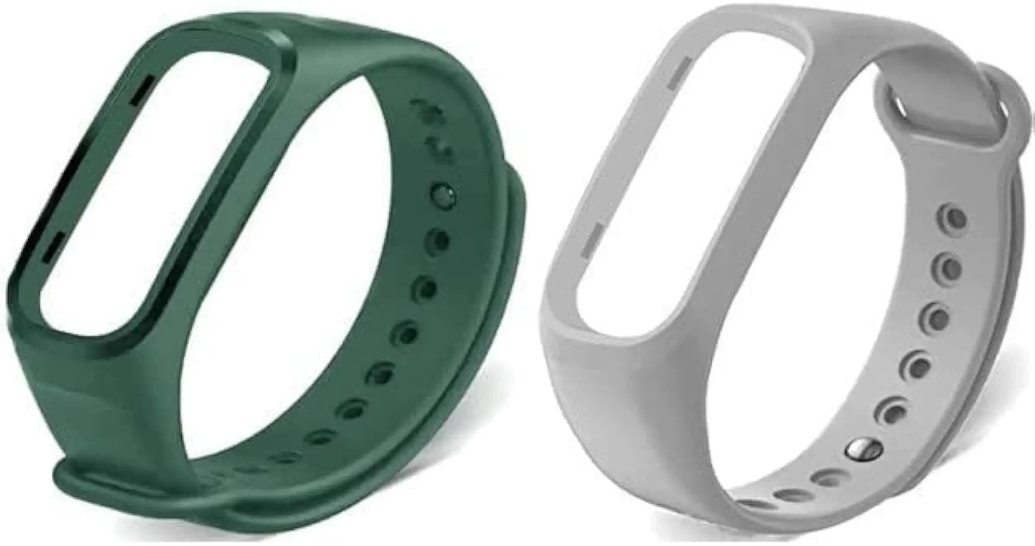 Barbet Adjustable Silicone Colorful Watch Band Strap Combo Pack of 2 Straps Compatible with Oneplus Smart Band Strap & Oppo Smart Band Strap for Boys & Girls (NOT for Any Other SMARTBAND)