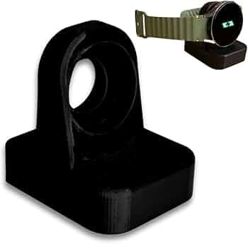 Watch Charger Stand Holder Compatible with Samsung Galaxy Watch 8 7 6 5 | Smartwatch Charging Dock Stand | Aesthetic Minimal Smartwatch Accessory (Black)