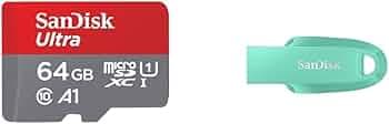 SanDisk Ultra 64GB microSDXC UHS-I, 140MB/s R, Memory Card, 10 Y Warranty, for Smartphones