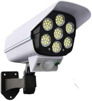 Solar Powered Dummy Security Camera with Motion Sensor, LED Light, Weatherproof Design, 360° Rotation, Remote Control, Pack of 1