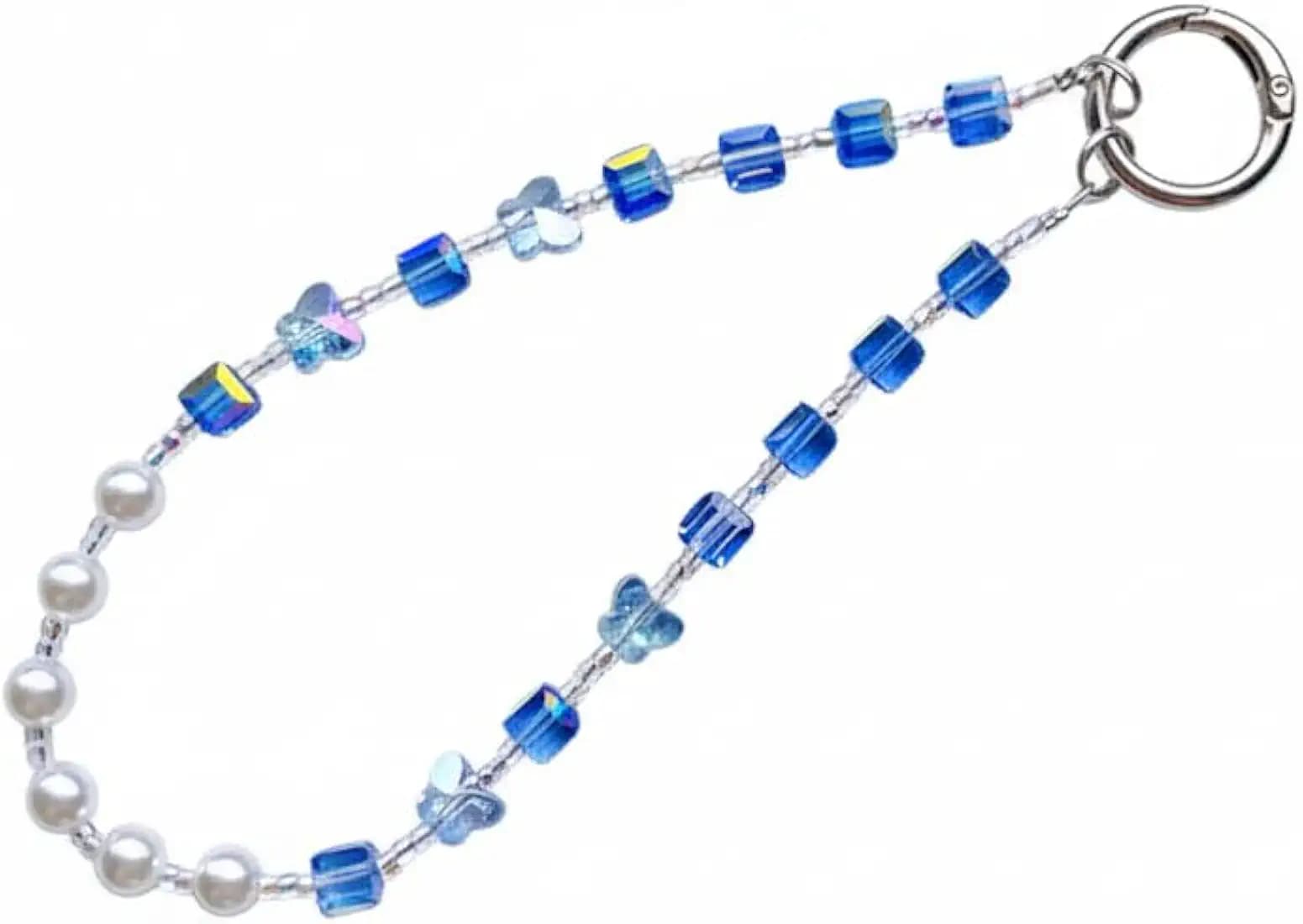 Crystal Beaded Phone Wrist Strap Bracelet – Anti-Drop Smartphone Lanyard with Secure Grip, Sparkling Hand Strap Wristlet for Women