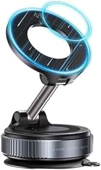 360 Vacuum Magnetic Phone Holder Hands Free, Foldable Suction Mount, Strong Grip for Mirror, Shower, Gym, Car, Kitchen and Universal Magnetic Phone Stand-(Black) (009)