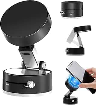 2026 New Vacuum Magnetic Suction Phone Holder, Magnetic Suction Phone Mount, Foldable and Retractable Double-Sided Phone Holder, Adjustable Strong Car Mount (Black)