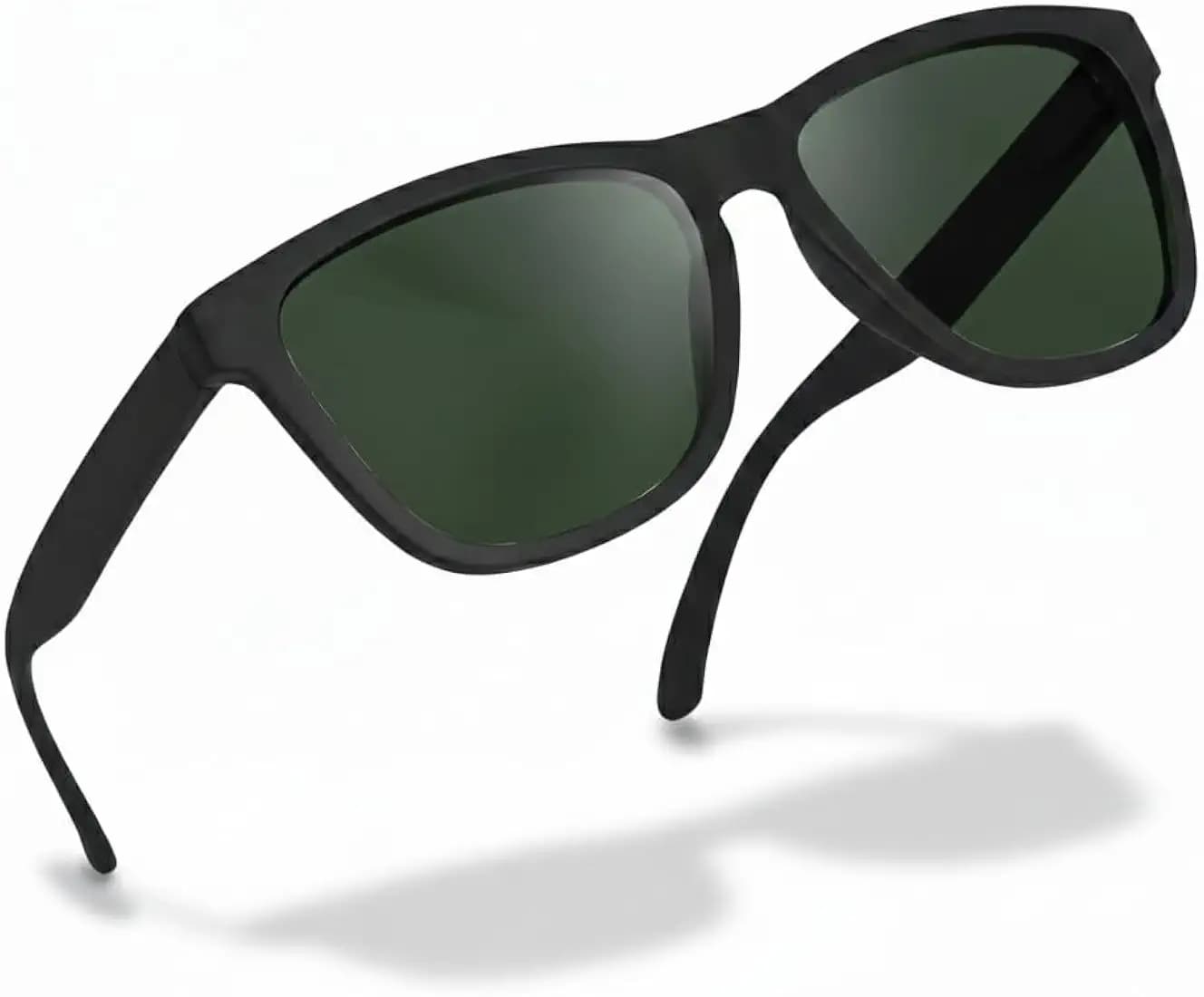 HAZON® Premium Rubber Coated UV400 Protected Goggles For Men | Cat Eye Stylish Sunglasses | Driving, Riding, Anti glare Glasses (CT_BKGR_55) (GREEN)