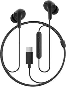 Earphone Compatible with Xiaomi Redmi & Poco Series Compatible Type-C Wired Earphones, in-Ear Earbuds with 12.4mm Drivers, HD Microphone, IP54 Black (CXDSQW)