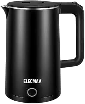 Electric Kettle 1.2 Litre | Stainless Steel Inner | Auto Shut-Off & Boil-Dry Protection | Fast Boiling Water Kettle for Tea, Coffee & Instant Noodles | Black