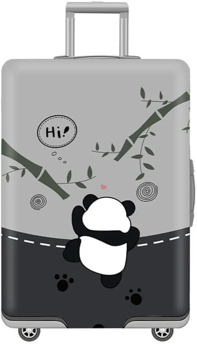 Dash Designs Luggage Covers Trolley Bag Covers Made of 300 gm Elastic Material Durable Washable Dust Proof Anti-Scratch Suitcase Travel Bags Cover for Luggage - Small (18-21) inch - Bamboo Panda