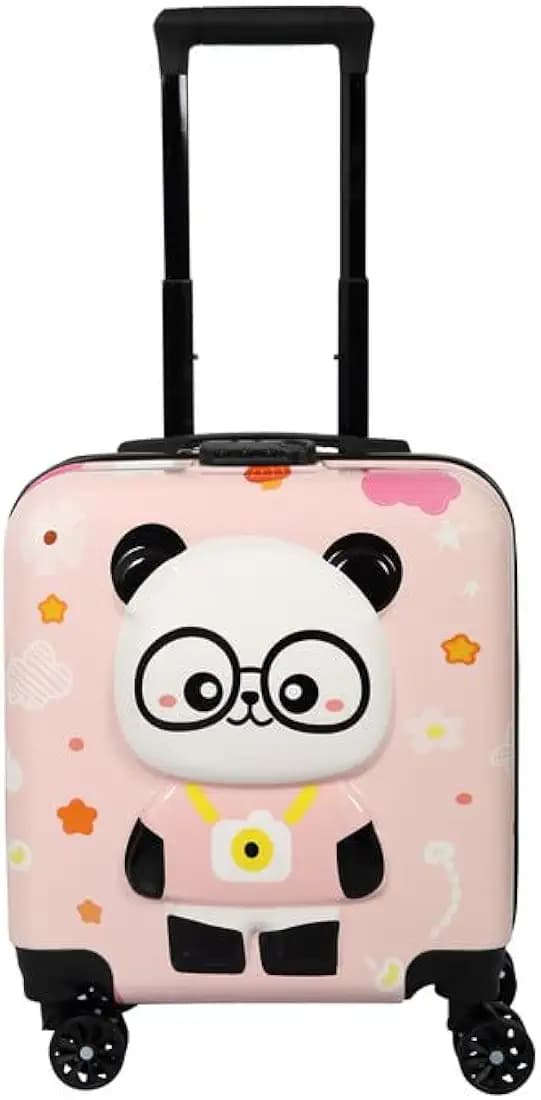 Polo Class Baby Panda Hard-Sided Polycarbonate Kids Trolley Bag -18 Inches- Light Pink