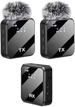 K205 Dual Wireless Microphone | Noise Reduction Mic for YouTube, Vlogs, Video Recording | Compatible with Mobile, Laptop, Desktop, DSLR, GoPro, Action Camera & Speakers