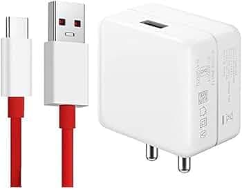 18W Fast Charger for Doogee T20mini Kid Original QC Adapter Type C 3.0A High Speed Fast Turbo Charge QC 3.0 Smart SinglePort with 1m Type-C Red Charging & Sync Cable (White, Dash, SZ.AB8)