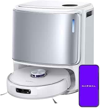 NARWAL Freo Z10 Ultra Robot Vacuum and Mop Combo, Dual RGB Cameras and Chips, AI Avoidance, 8N Corner to Edge Deep Cleaning, Dry-Wet Separation, 18000Pa, Hot Water Wash & Self-Emptying, White