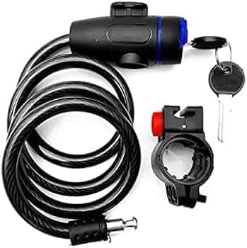 ZS145A4 Heavy Duty Helmet Lock Anti-Theft Multipurpose Steel Cable Safety Lock with 2 Keys for Motorbike/Bicycle/Cycle/Universally