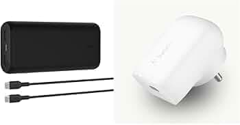 Belkin 30W Wall Charger + 20000mAh 20W Power Bank | Fast Charging - iPhone 17, Air, Pro, Pro Max, Samsung Galaxy S25, iPad, AirPods, Google Pixel 10 and More | 2 Years Warranty, White