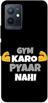 NDCOM for VIVO T1 5G Back Cover Gym Karo Pyar Nahi Printed Hard Case