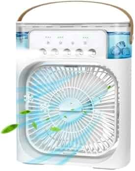 VALEXO Portable Mini Air Cooler Fan | USB Rechargeable Personal Air Conditioner | 3 Speed Cooling Fan with Water Mist & Humidifier | Quiet Desk Fan for Home, Office & Travel (multicolour)