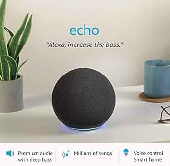 Amazon Echo (4th Gen) | Premium sound powered by Dolby and Alexa (Black)