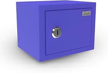 Link Smart 2 Litres Gullak Safe Locker for Home & Office| 3-Year Warranty| Mechanical Key, CRCA Material, Laser Cut Design| Vibrant Saaving Bank| Weight : 0.9 Kg| Ocean Blue