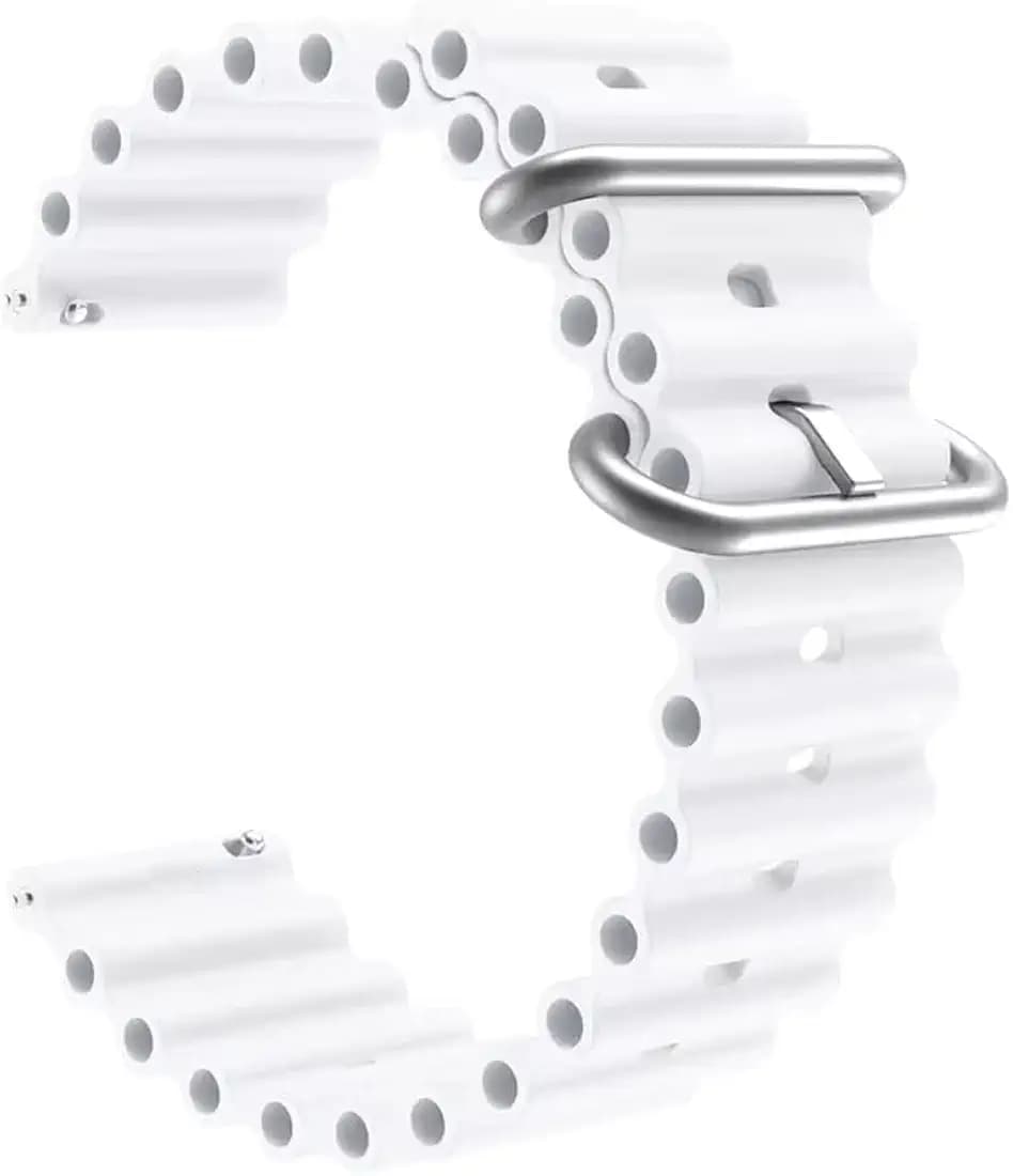 AONES 20mm Ocean Silicone Watch Strap Compatible for Garmin Venu Sq2 Music Edition Smart Watch Band