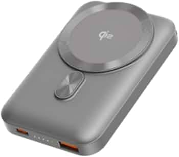 Ambrane [New & Faster] Qi2 & MagSafe Wireless 10000mAh Powerbank, Improved 15W Faster Wireless Charging, 22.5W Wired Output, Qi2 Certified, Fast Charging, 22.5W Output, for iPhone (Snap 2, Titanium)