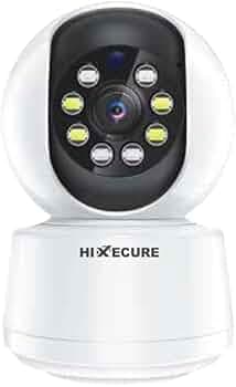 Hixecure 2MP Wi-Fi CCTV Camera with Night Vision | Motion Detection | Two-Way Audio | Pan & Tilt | Supports Cloud Storage | Sound and Light Alarm| Indoor CCTV White
