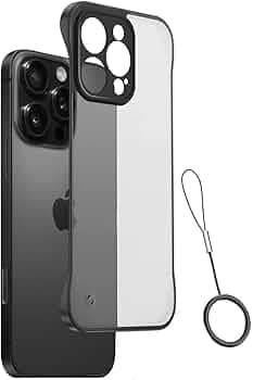 Amozo for iPhone 16 Pro Max Back Case Cover | Camera Protection Frameless Slim Translucent Matte Back Case Cover for iPhone 16 Pro Max (Polycarbonate|Black)