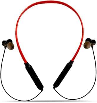 FPX Titan 60Hr Playtime with Superior Sound Neckband Headphone Bluetooth Headset (Red, in The Ear)