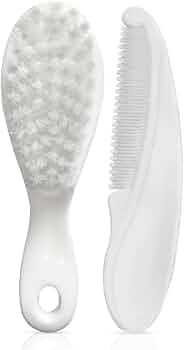 LuvLap Elegant Baby Comb & Brush Set, Soft Bristles for Gentle Hair Grooming, Complete Hair Grooming Kit for Infants, Newborns & Toddlers, Suitable from Birth (0M+), Perfect Baby Shower Gift