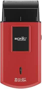 Ikonic Professional Electric Shaver, Ultra Thin, Cordless, Rechargeable Men's Travel Razor for Face Care, Beard for Salon Professionals, Barbers and Salon-Like Shave at Home - RED