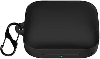 LIRAMARK Silicone Cover Case with Carbiner Compatible with OnePlus Buds Pro 2 (2023) / Oneplus Buds Pro 2R (Black)