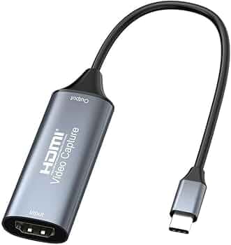 HDMI to USB-C Video Capture Card, 4K Input 30Hz, Type-C Capture Device for Live Streaming, Recording, Gaming, OBS, Zoom, Windows, Mac, Android, Grey CHDDCAPC