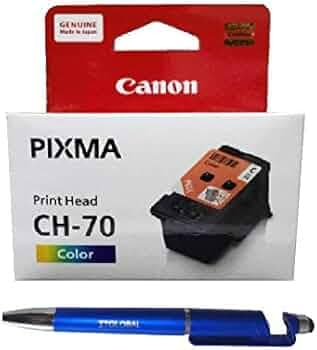Canon Printhead Colour CH-70 Selected Printers with ITGLOBAL 3in1 Multi-Function Mobile Phone Stand, Stylus Pen, Anti-Metal Texture Rotating Ballpoint Pen (Very Colors) CH 70