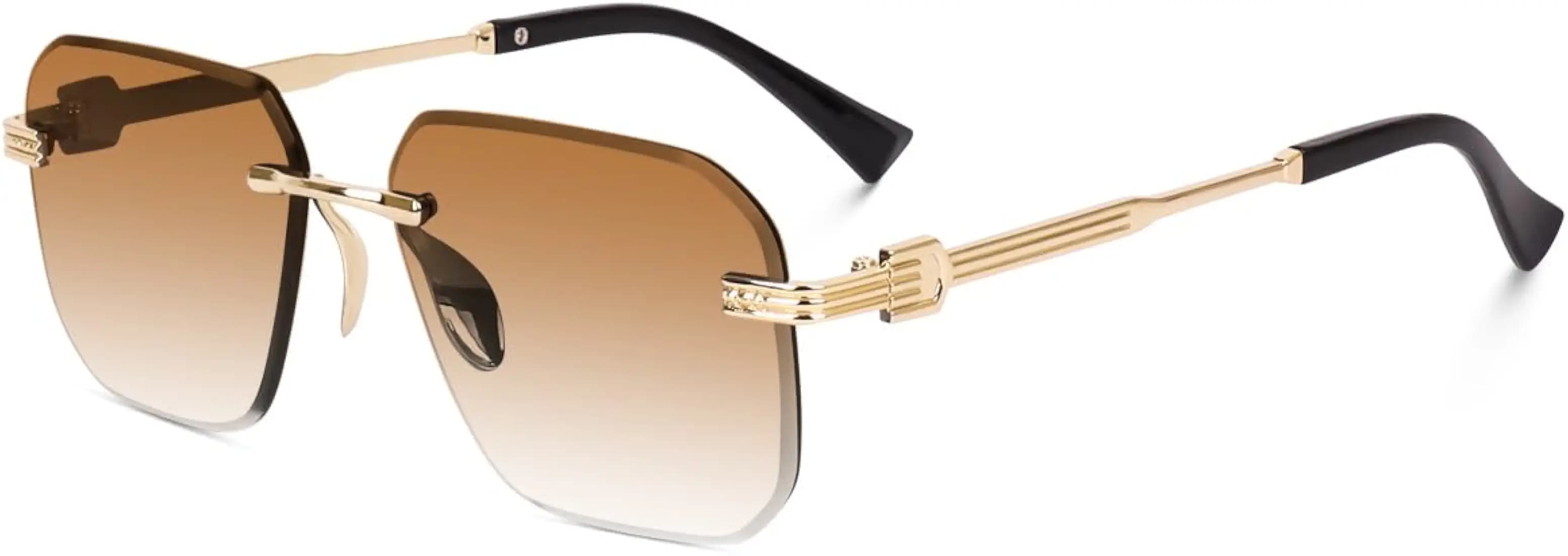 Dervin UV Protected Square Rimless Sunglasses for Men and Women