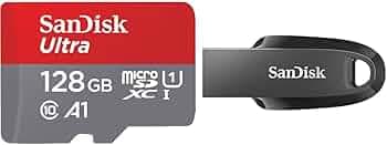 SanDisk Ultra 128GB microSDXC UHS-I, 140MB/s R, Memory Card, 10 Y Warranty, for Smartphones