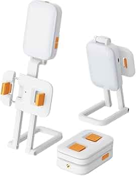 Amazon Basics Foldable Table LED Video Light for Photography, Live Streaming, Makeup, Video Meetings | Multi-Color LED Video Light | 3 Color Modes | 14 RGB Color Mode